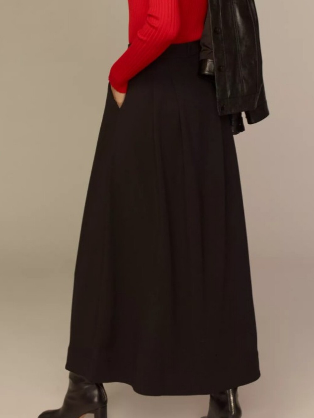 Anthro Maeve 12P Avery Black Maxi Skirt NWT